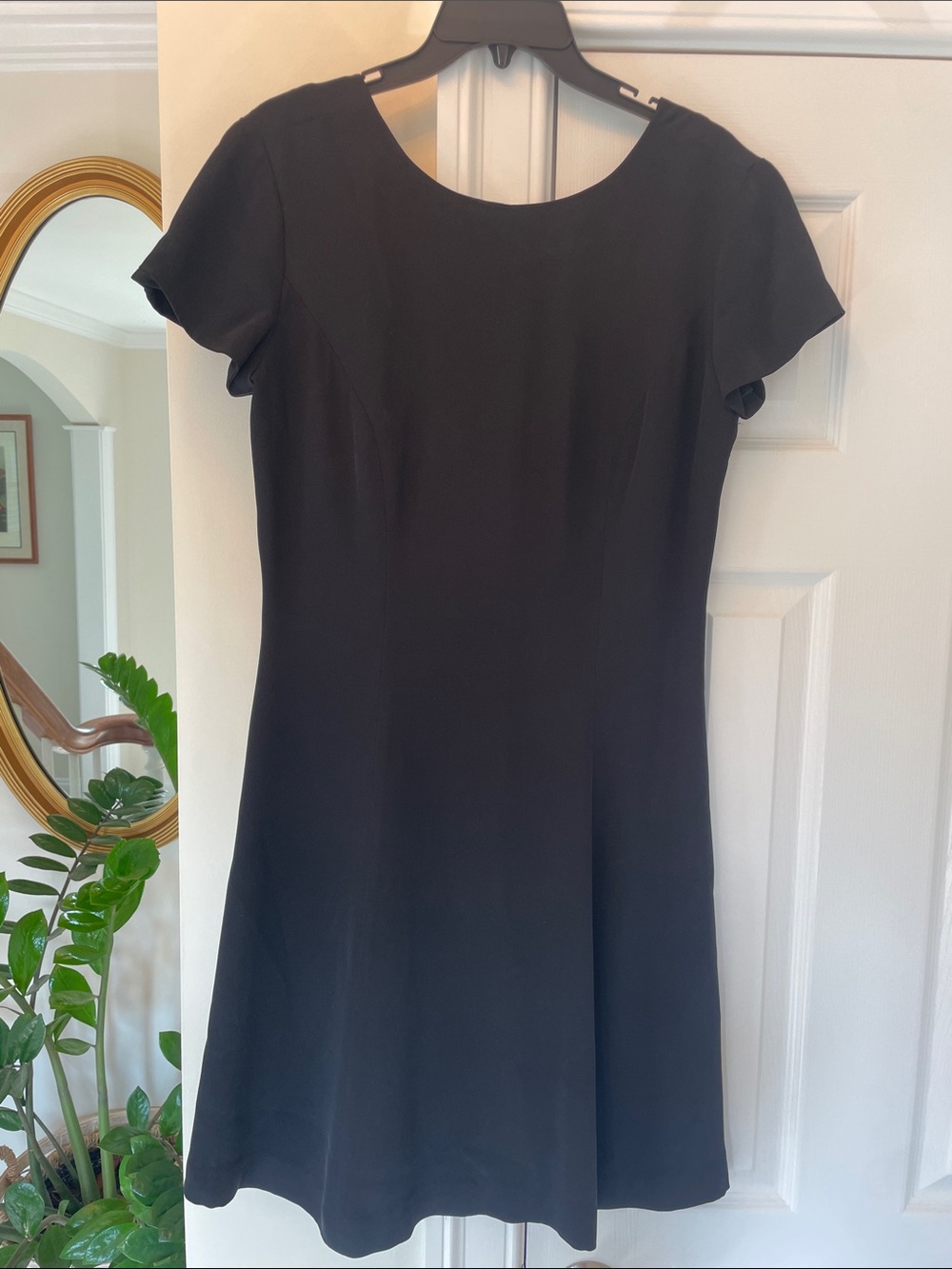 august silk Black Short-Sleeve A-Line Dress